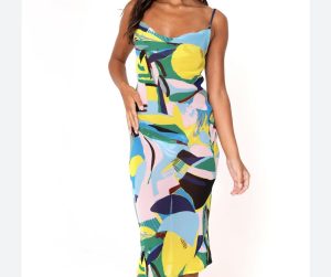 Colorful Abstract Midi Dress