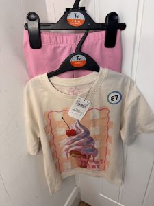 Beige Graphic Kids Shirt and Shorts Set