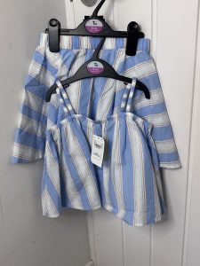 Blue Striped Girls Set