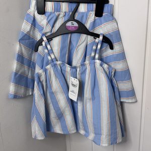 Blue Striped Girls Set