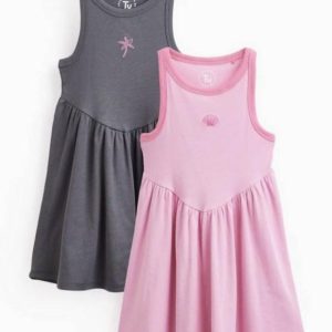 Pink and Grey Girls Dresses