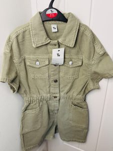 Sage Green Utility Romper